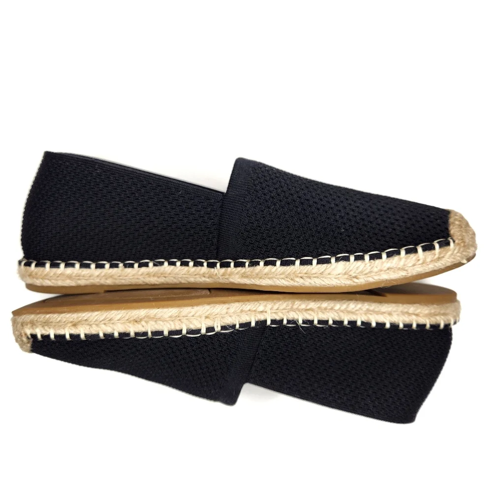 Eileen Fisher Black Canvas Espadrilles Womans 9